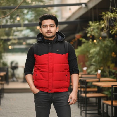 Red Sleeveless Hoodie