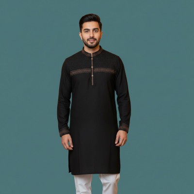 Black Chest Embroidery Panjabi