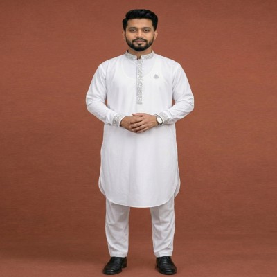 White Embroidery Kabli Set