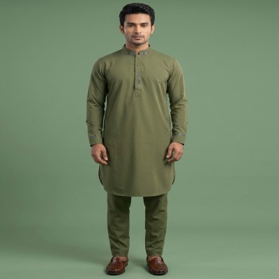 Olive contrast Kabli Set