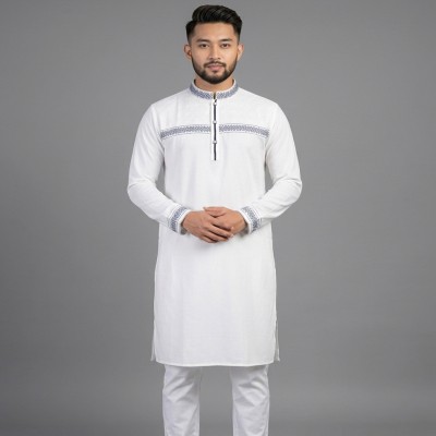 White Chest Embroidery Panjabi