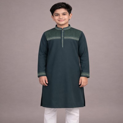 Kid's Teal  Embroidery Panjabi
