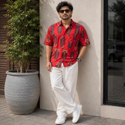 Maroon Printed Shirt