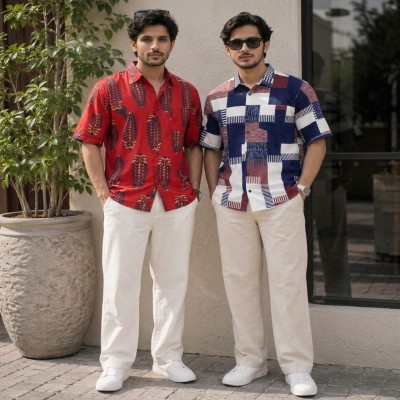 Maroon+Mosaic Printed Shirt